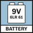 Питание от 1 батареи 9-V-6LR61